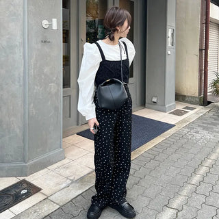 Small Flower Pattern Cotton Pants