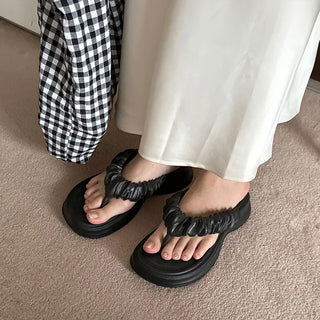 Frilled platform sandals