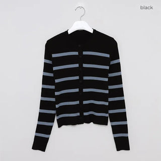 Striped Round Cardigan
