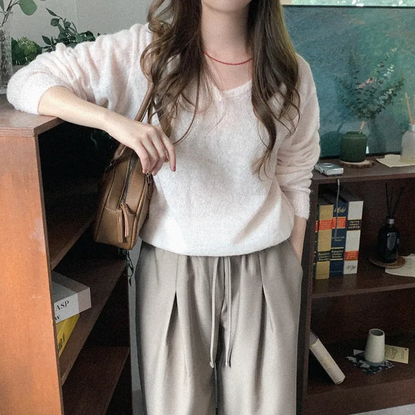 Alpaca V-neck knit