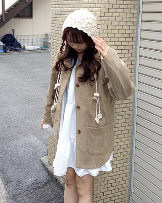 Single suede jacket