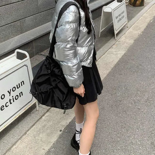 String Shirring Shoulder Bag