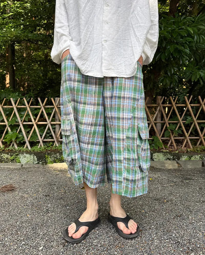 Loose check cargo Bermuda shorts