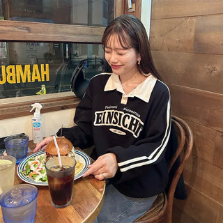 Double-line polo sweatshirt