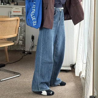 Wide denim pants