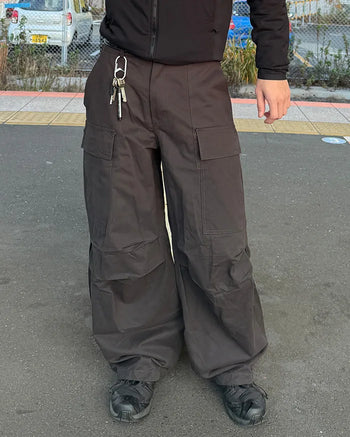 Cotton wide cargo pants
