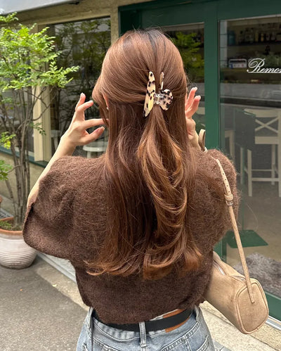 Leopard Half Circle Hair Clip