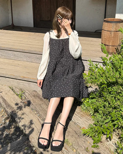 Polka Dot Can-Can String Mini Camisole Dress