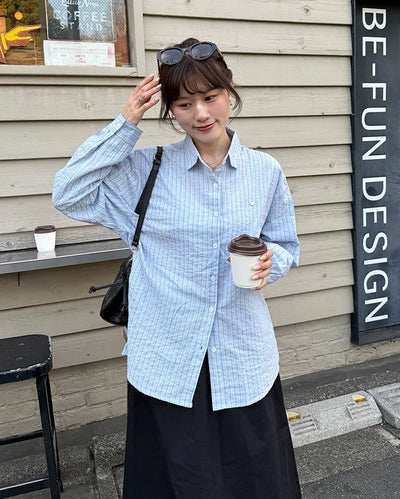 Striped pendant shirt