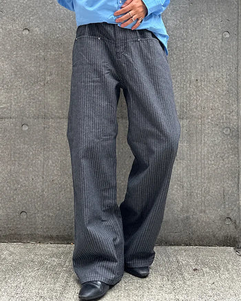 Pinstripe denim pants