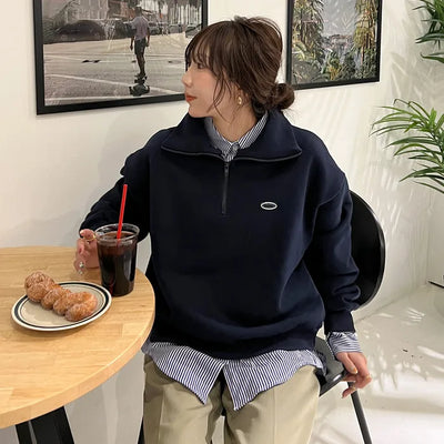 Colored half-zip sweatshirt
