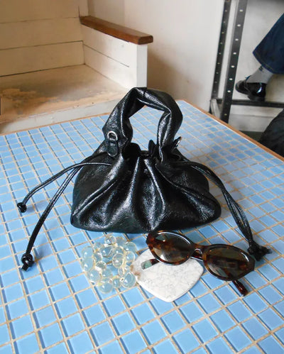 Gathered drawstring shoulder bag
