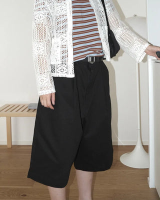 Bermuda One-Pleat Cotton Pants