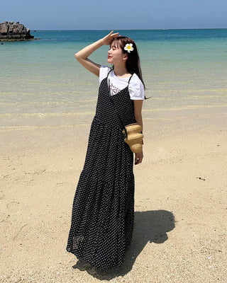 [BEST 50] Sheer Dot Long Dress