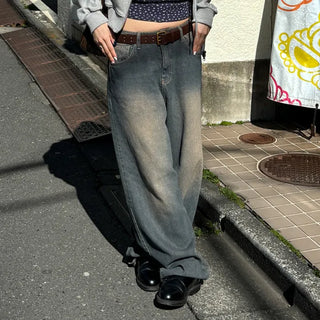 Vintage wide-leg denim pants
