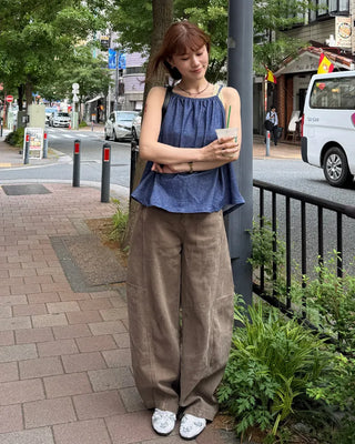 Wide-leg collar pants