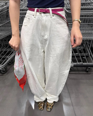 Ribbon back pocket balloon pants