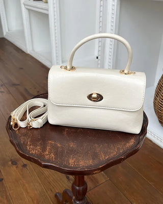 Square top handle tote bag