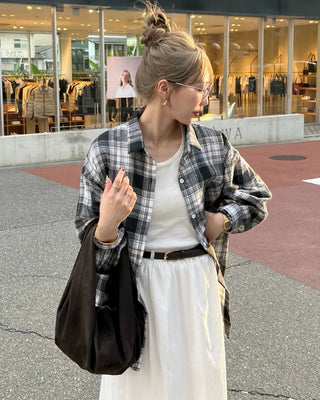 Loose-fit check shirt