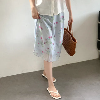 [2 colors] Flower String Midi Skirt