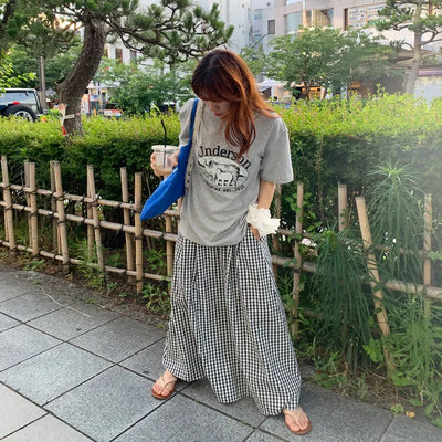 Checked ring skirt