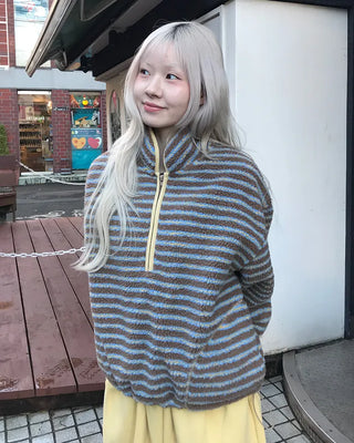 Half-zip border fleece