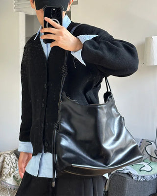 Leather Twist Shoulder Bag