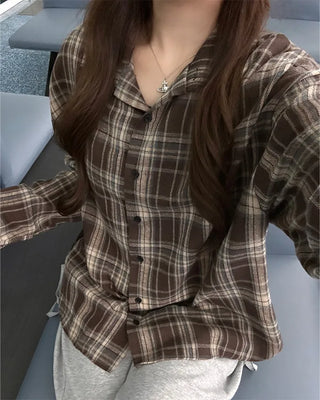 Oversized check shirt