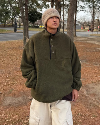 Half-neck button fleece
