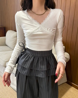 Lace wrap top