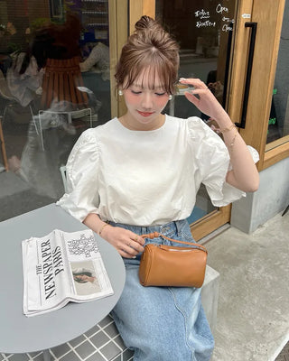 Shoulder ruffle frill blouse