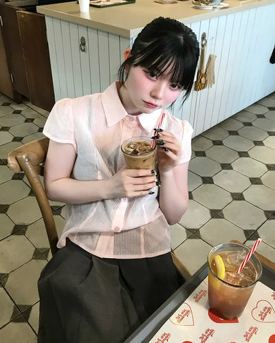 Smol Stripe Cap Sleeve Shirt