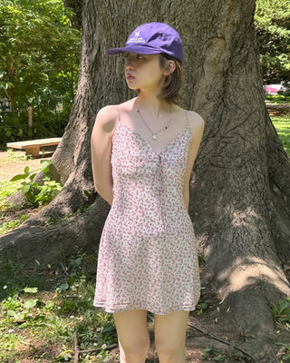 Flower pattern camisole mini dress