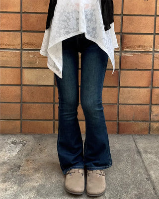Gradient Wash High Waist Bootcut Denim Pants