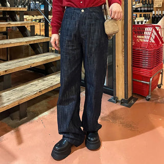 Indigo wide-leg denim