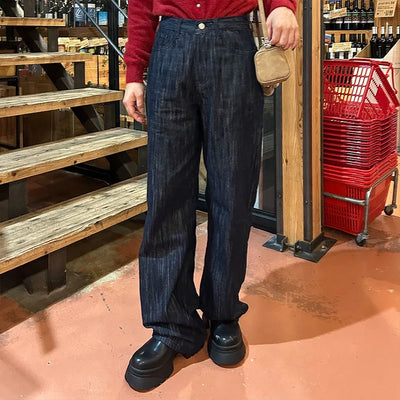 Indigo wide-leg denim