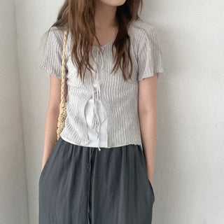 Linen Ribbon Knit Cardigan
