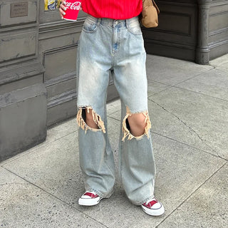 Vintage wide-leg denim pants