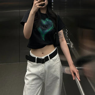 Heart Cropped Short-Sleeve T-Shirt