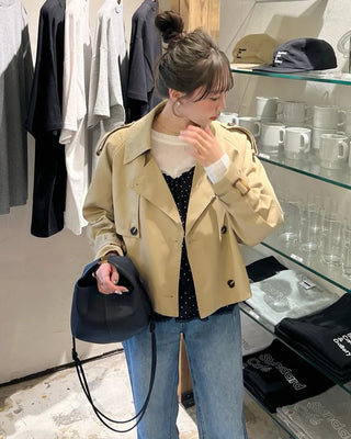 Belted Short Trench Coat