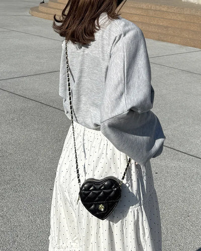 Quilted Heart Mini Chain Bag