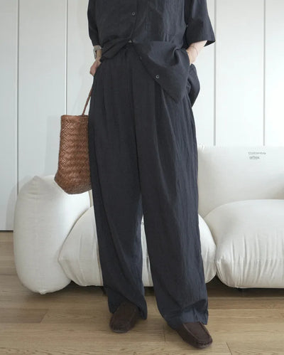 Nylon summer elastic waist pants
