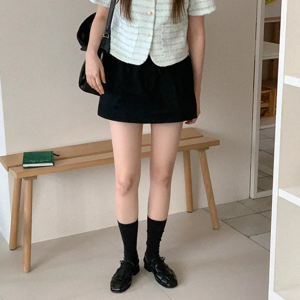 Cotton mini skirt pants