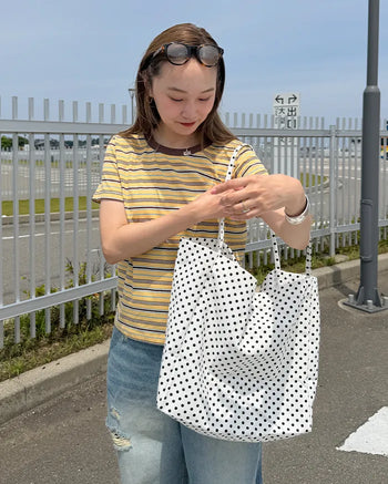 Dot canvas tote bag