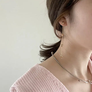 Heart line earrings