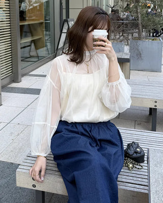 Organza sheer blouse