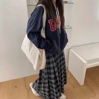 Cotton lettering hooded parka