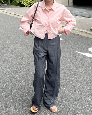 Straight-fit striped West Point slacks