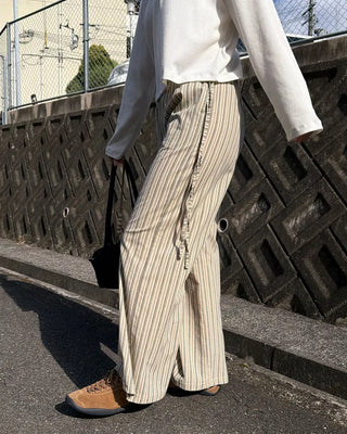 Drawstring striped pants