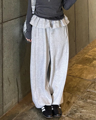 Double frill sweatpants